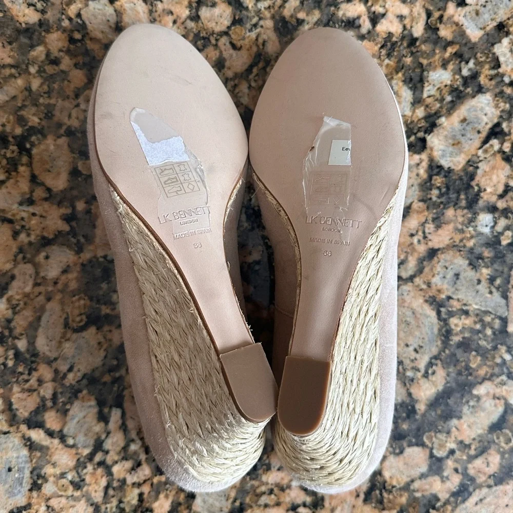 LK Bennett Eevi Suede Espadrille Wedge Heels